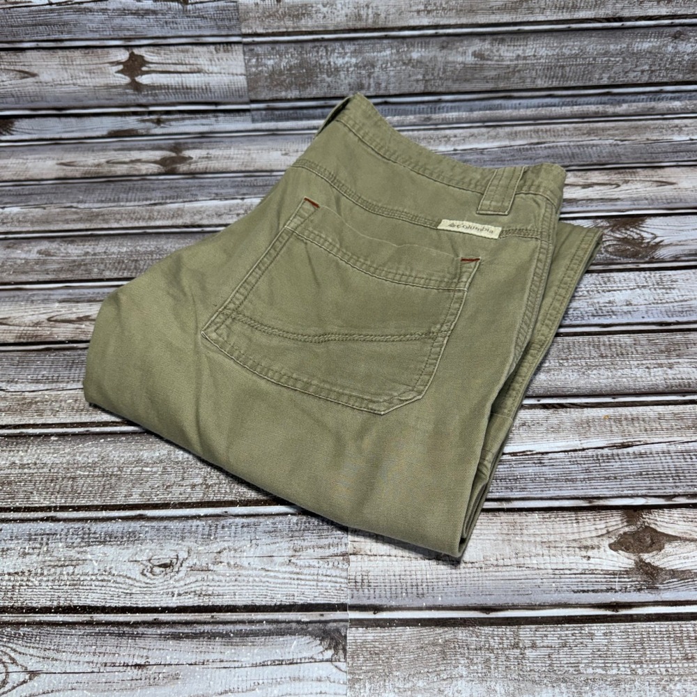 Columbia Cargo Pants Mens 34 Brown Omni-Shield Cotton Canvas Outdoor Hiking